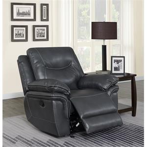 Steve Silver Isabella Gray Vinyl Recliner Chair