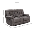 Steve Silver Bogata Mushroom Recliner Console Loveseat