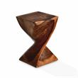 Paloma Natural Brown Wood Glaze Accent Side Table