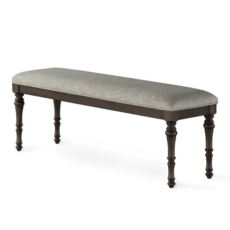 Steve Silver Linnett Gray Fabric Dining Bench