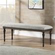 Steve Silver Linnett Gray Fabric Dining Bench