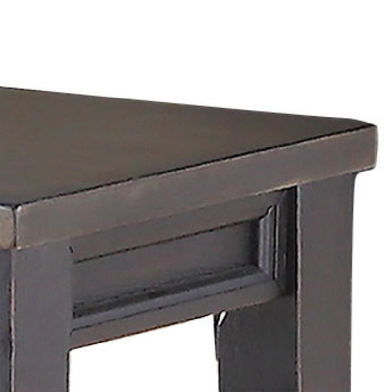 Raven Noir Two-Tone Ebony Back and Driftwood Dining Bench Solid wood
