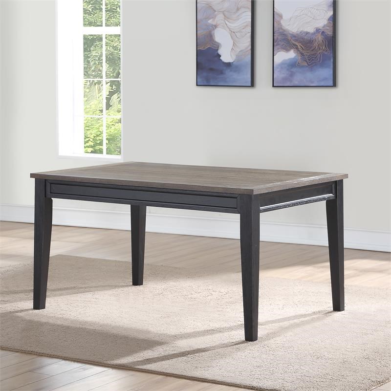 Steve Silver Raven Noir Multi-Color Dining Table in Black/Driftwood Finish