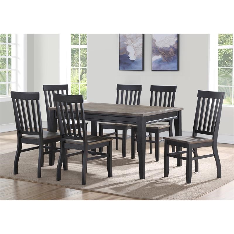 Steve Silver Raven Noir Multi-Color Dining Table in Black/Driftwood Finish
