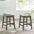Ryan Rustic Smokey Oak Solid Wood Counter Stool