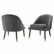 Steve Silver Avalon Velvet Accent Chair - Charcoal