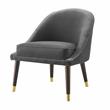 Steve Silver Avalon Velvet Accent Chair - Charcoal