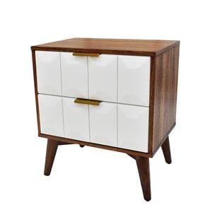 Ginny Burnished Walnut Solid Acacia Nightstand
