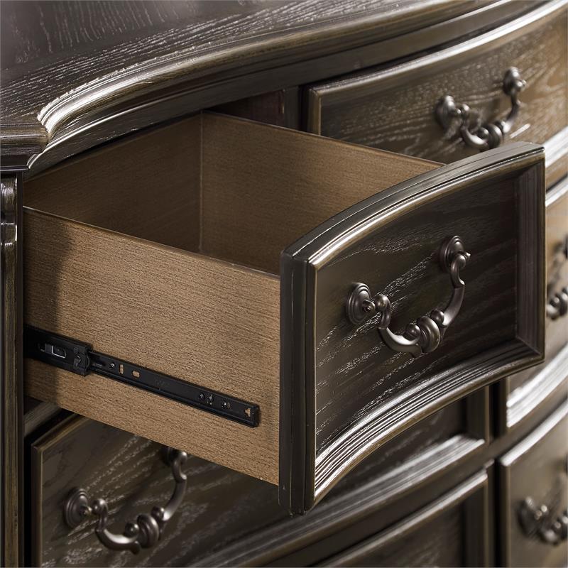 Steve Silver Rhapsody Multi-step Molasses Queen Wood 5-Piece Sleigh Bedroom Set
