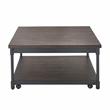 Steve Silver Prescott Smokey Oak and Black Metal Lift-Top Square Cocktail Table