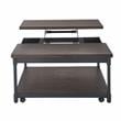 Steve Silver Prescott Smokey Oak and Black Metal Lift-Top Square Cocktail Table