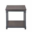 Steve Silver Prescott Smokey Oak and Black Metal End Table