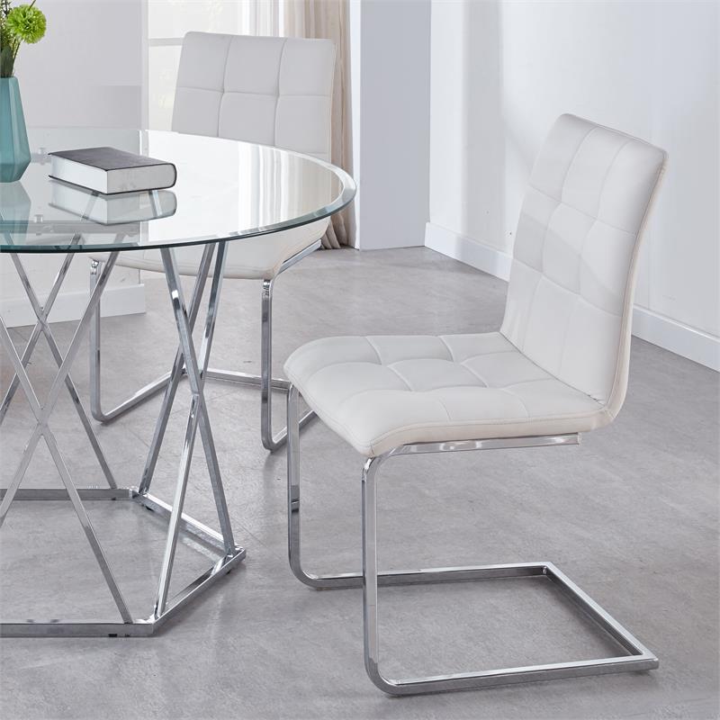 Steve Silver Escondido White Faux Leather Side Chair