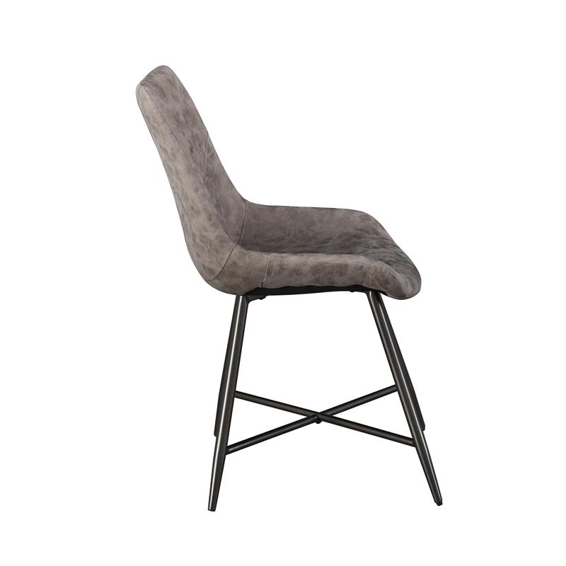 Steve Silver Ramona Brown Faux Leather and Metal Side Chair