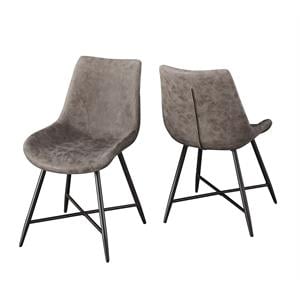 Steve Silver Ramona Brown Faux Leather and Metal Side Chair