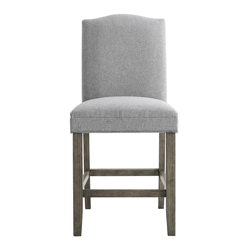 Steve Silver Grayson Driftwood and Gray Fabric Counter Chair
