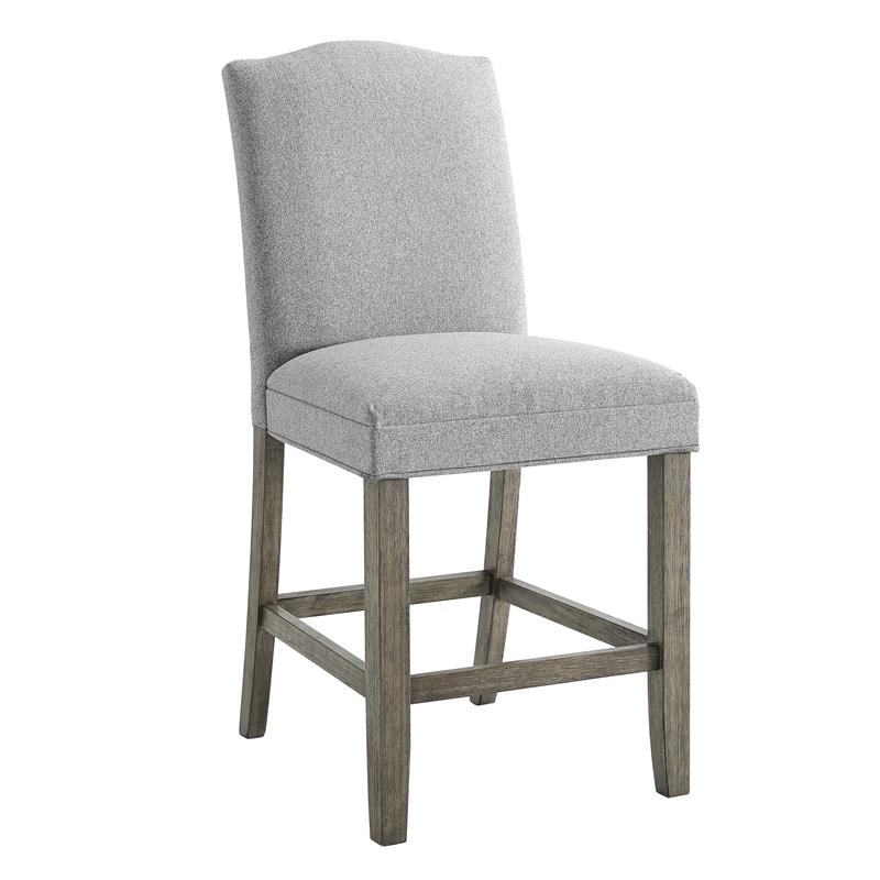 Steve Silver Grayson Driftwood and Gray Fabric Counter Chair