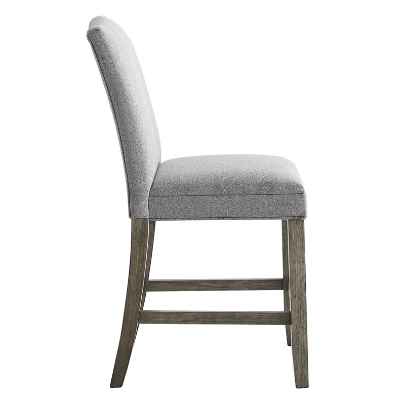 Steve Silver Grayson Driftwood and Gray Fabric Counter Chair
