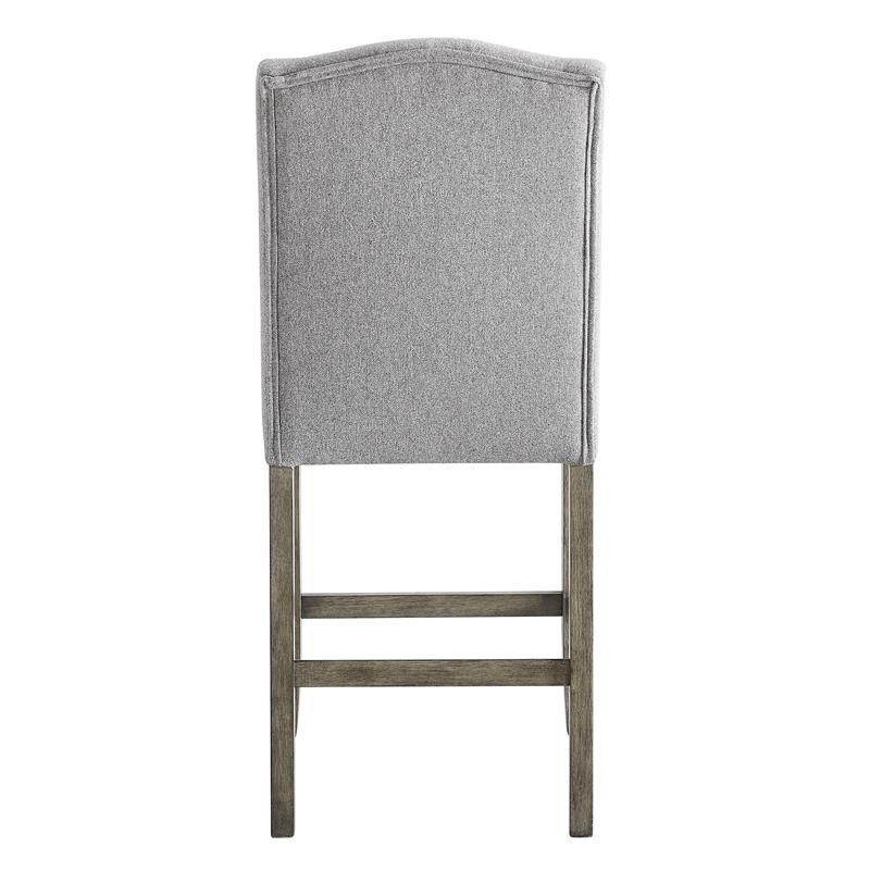 Steve Silver Grayson Driftwood and Gray Fabric Counter Chair