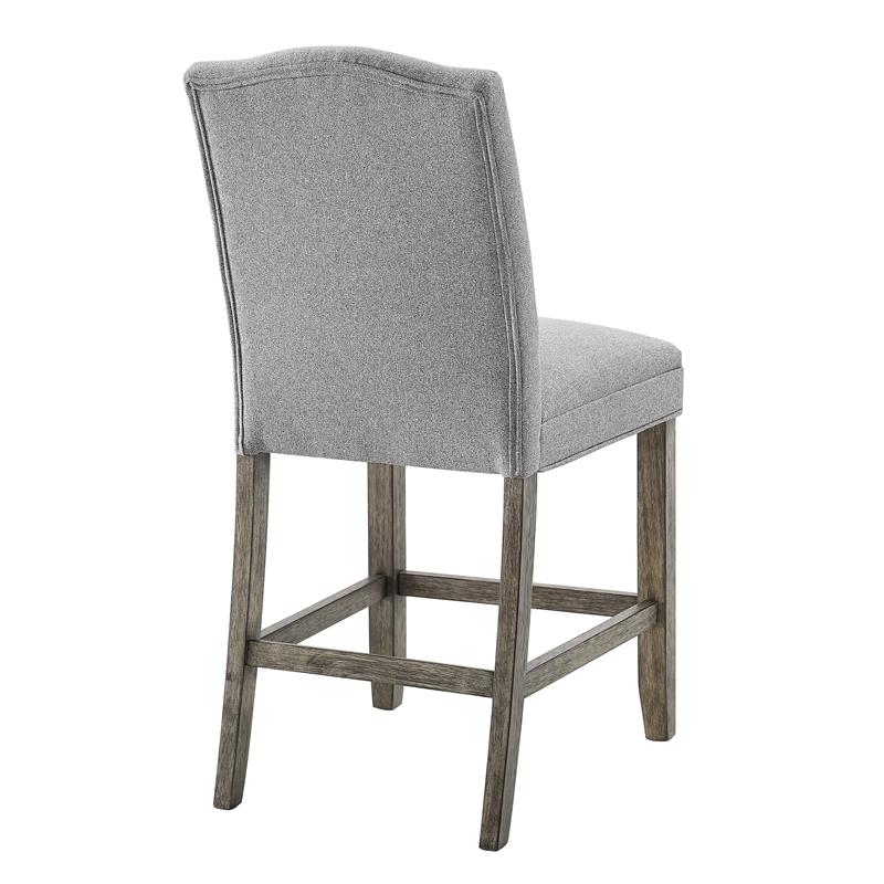 Steve Silver Grayson Driftwood and Gray Fabric Counter Chair