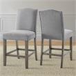 Steve Silver Grayson Driftwood and Gray Fabric Counter Chair