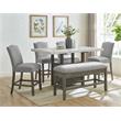 Steve Silver Grayson White Marble and Driftwood Counter Height Dining Table