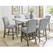 Steve Silver Grayson White Marble and Driftwood 7-Piece Counter Height Set