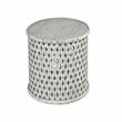 Samir Aged White Alabaster Wood Round End Table