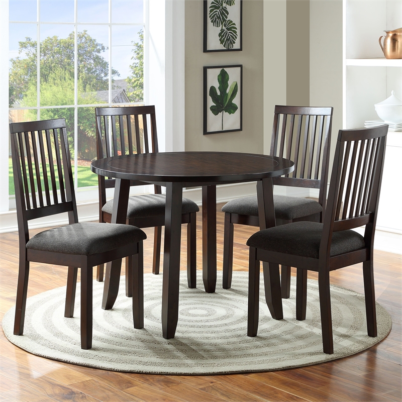 Yorktown Espresso Wood Finish 5-piece Dining Set
