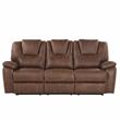 Steve Silver Katrine Brown Faux Leather Manual Reclining Sofa