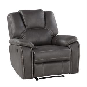 Steve Silver Katrine Charcoal Gray Faux Leather Manual Recliner