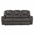 Steve Silver Katrine Charcoal Faux Leather Manual Reclining Sofa