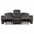 Steve Silver Katrine Charcoal Faux Leather Manual Reclining Sofa