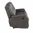 Steve Silver Katrine Charcoal Faux Leather Manual Reclining Sofa