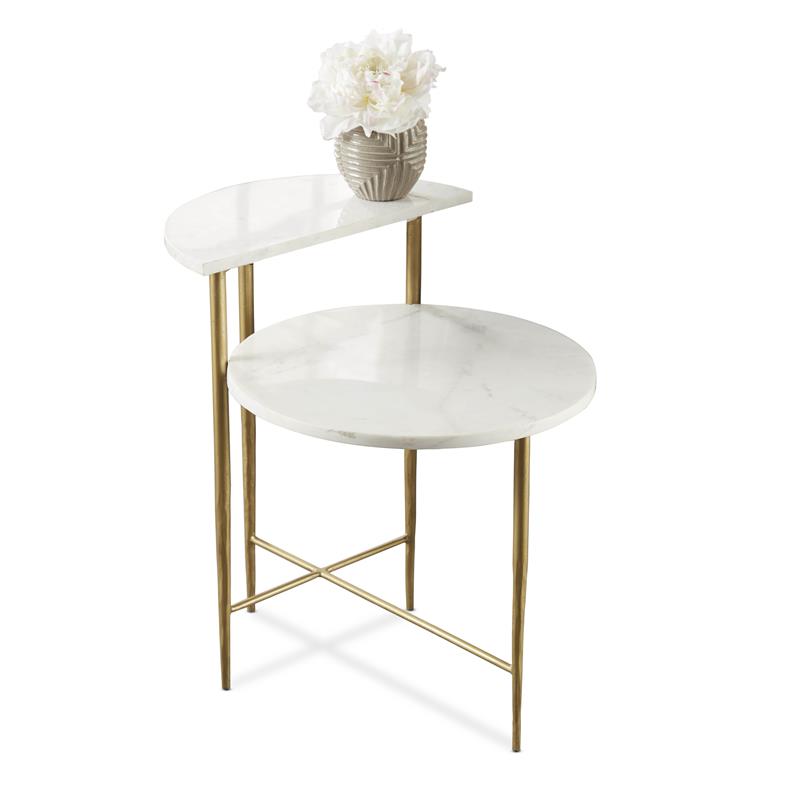 Steve Silver Patna White Marble Top Accent Table
