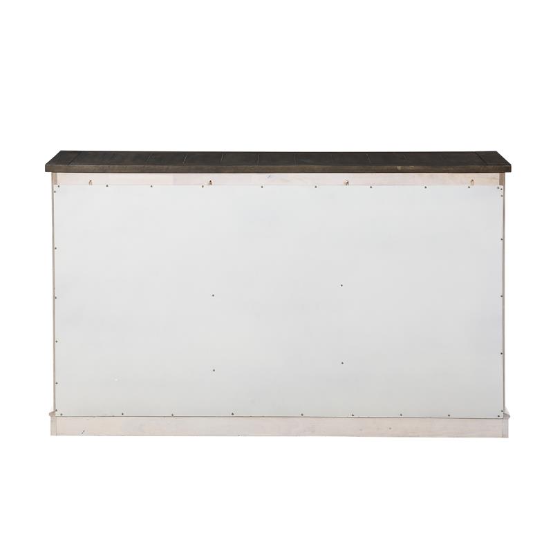 Joanna Ivory and Dark Oak Wood Farmhouse Style Server with Storage