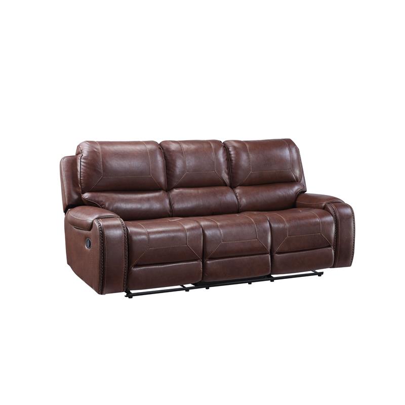 Steve Silver Keily Brown Faux Leather Manual Recliner Sofa