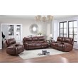 Steve Silver Keily Brown Faux Leather Manual Reclining 3-Piece Motion Set