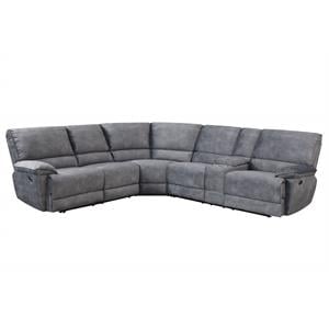 Steve Silver Simone Smoked Gray Polyester Fabric Power Reclining Sectional