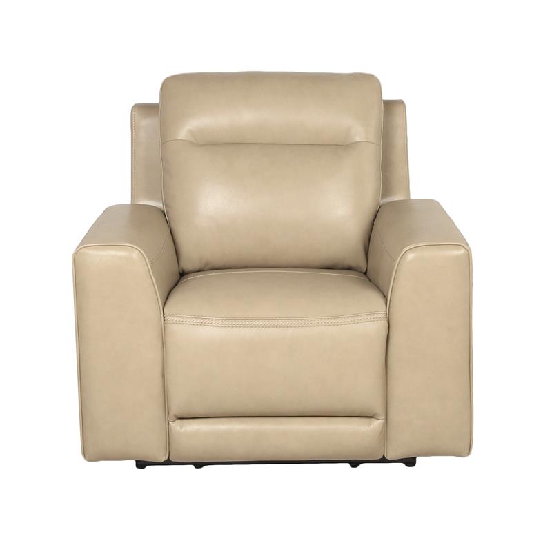 Doncella Beige Sand Leather Power Reclining Chair