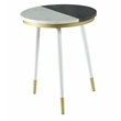 Taj Black and White Marble Top 2-Pack Round Side Table Set