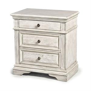 Highland Park Rustic Ivory Wood 3-drawer Nightstand