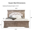 Highland Park Solid Wood Driftwood Gray Upholstered Panel Queen Bed