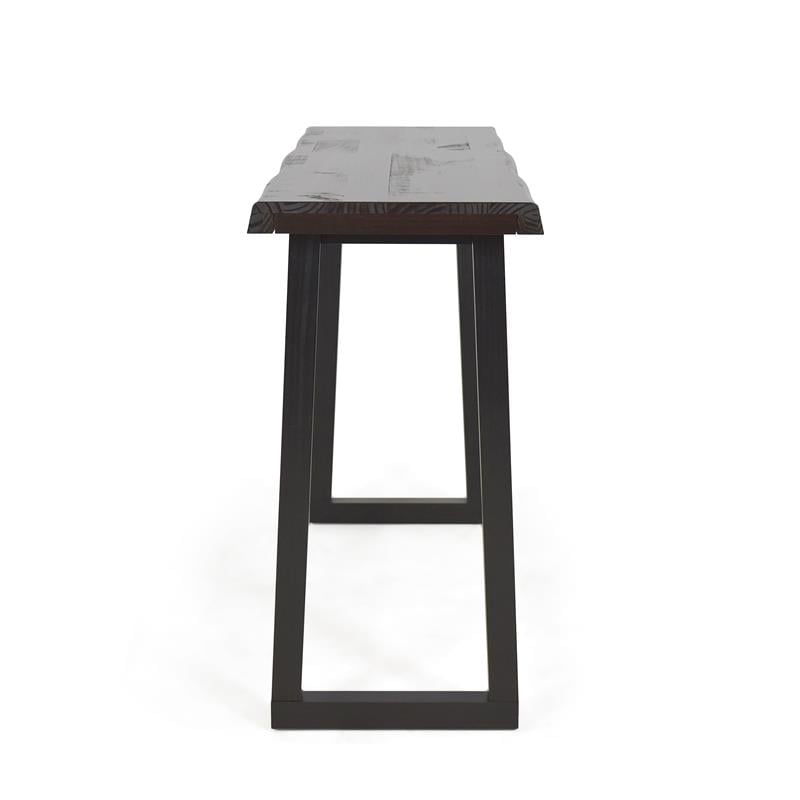 Jennings Cherry and Ebony Solid Wood Live Edge Sofa Bar Table