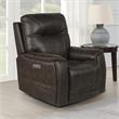 Lexington Brown Faux Leather Power Media Recliner