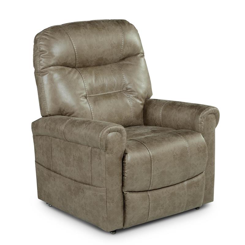 Ottawa Mushroom Light Brown Faux Leather Power Lift Chair with Heat and Massage
