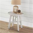 Steve Silver Paisley Distressed Alabaster White Wood End Table