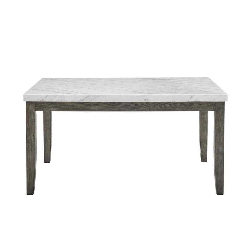 steve silver emily mossy gray and marble 7-piece dining set