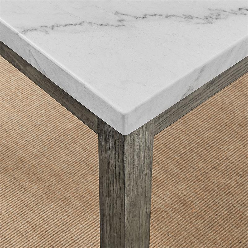 steve silver emily mossy gray and marble 7-piece dining set