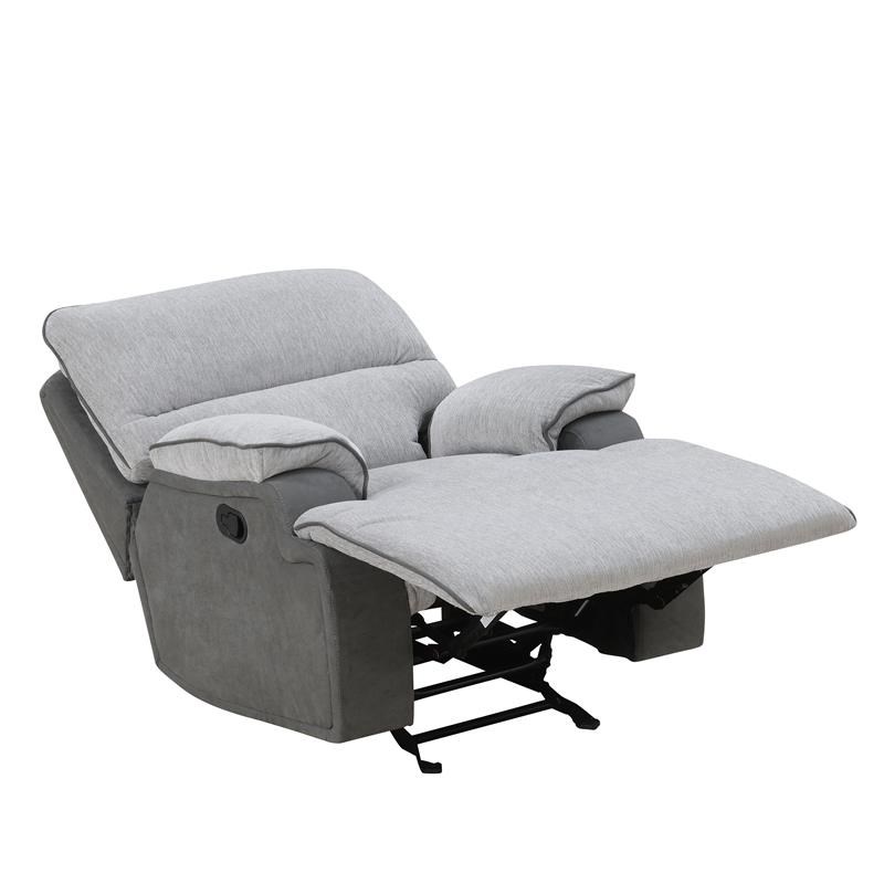 steve silver cyprus light gray fabric recliner chair